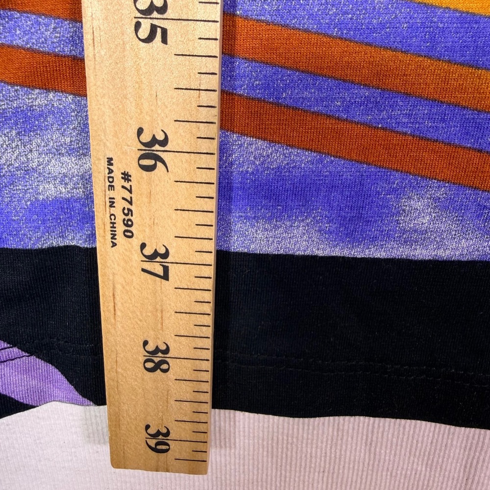 Cache Sheath Dress Large Purple Orange Black Geometric Sunburst 3/4 Sleeve Midi - Picture 7 of 11
